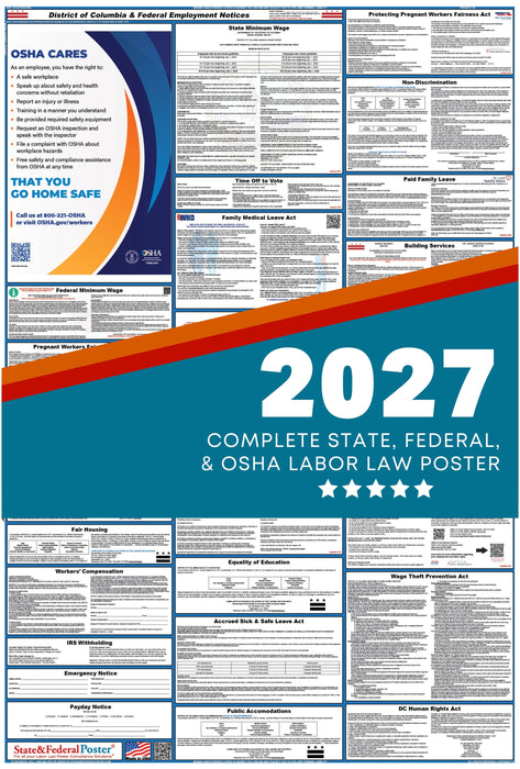 District of Columbia State and Federal Labor Law Poster 2027 - State and Federal Poster