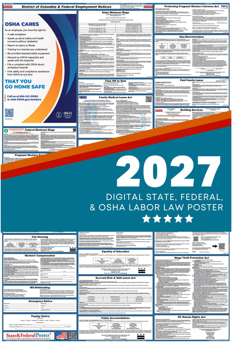 Preorder Digital District of Columbia State and Federal Labor Law Poster 2027