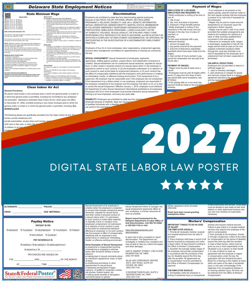 Delaware State Labor Law Poster 2027 - State and Federal Poster