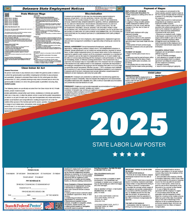 PREORDER - Delaware State Labor Law Poster 2025