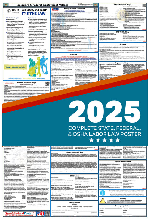 PREORDER - Delaware State and Federal Labor Law Poster 2025