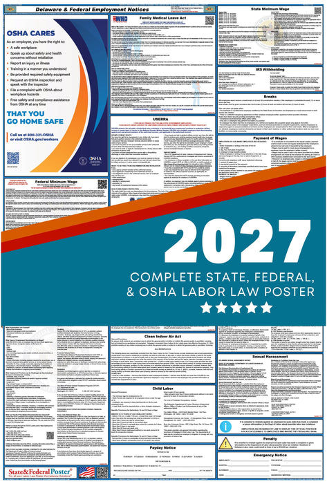Delaware State and Federal Labor Law Poster 2027 - State and Federal Poster