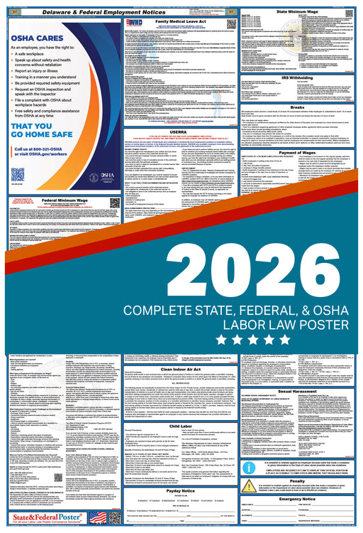 Delaware State and Federal Labor Law Poster 2026 - State and Federal Poster