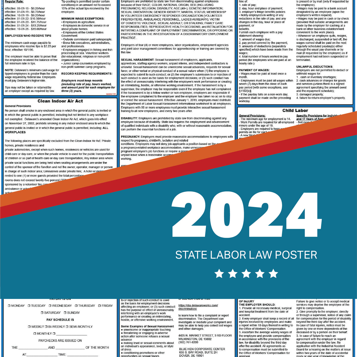 PREORDER - Delaware State Labor Law Poster 2024 — State and Federal Poster