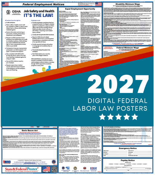 Digital Federal Labor Law Poster 2027 - State and Federal Poster