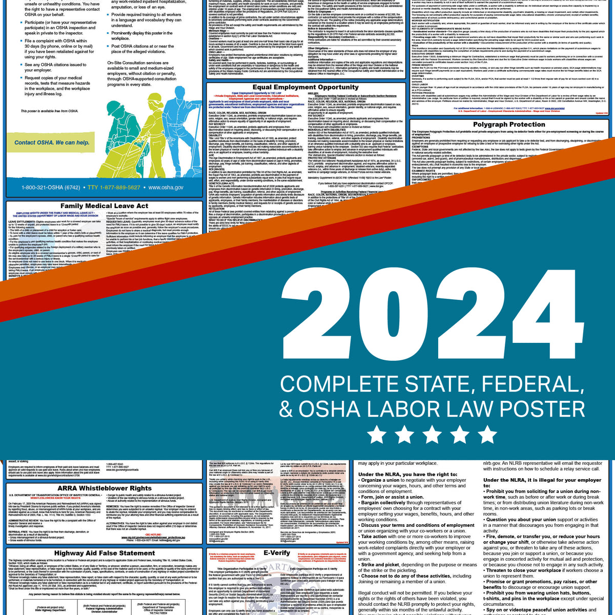 Federal Contractor Labor Law Poster With NLRA 2024 — State And Federal ...