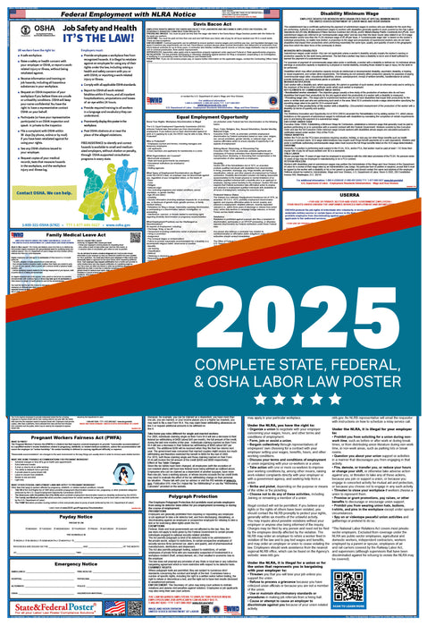 PREORDER - Federal Digital Labor Law Poster with NLRA 2025