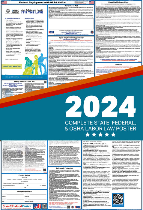 PREORDER - Federal Labor Law Poster with NLRA 2024