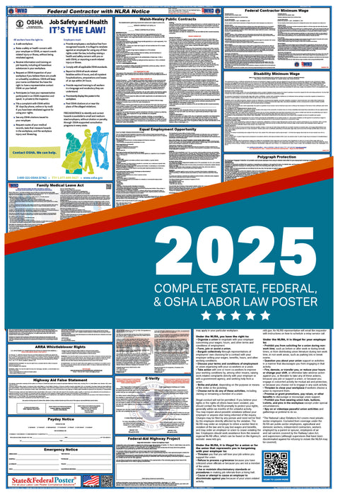 PREORDER - Federal Contractor Labor Law Poster with NLRA 2025