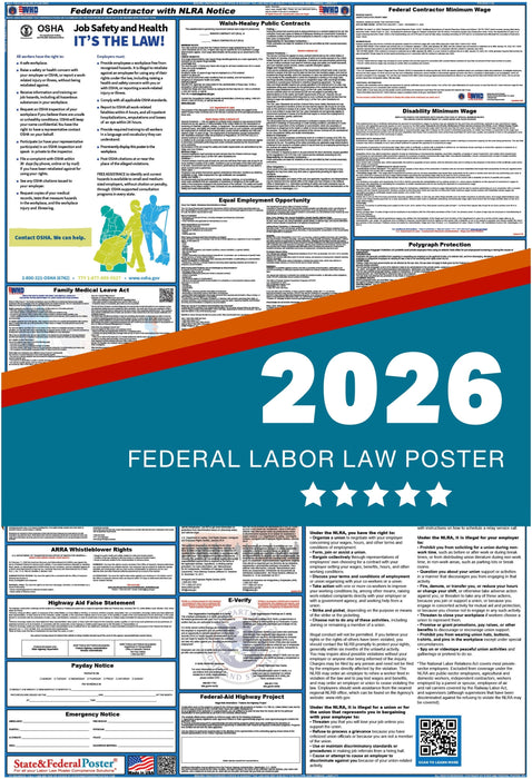 PREORDER - Digital Federal Contractor Labor Law Poster with NLRA 2026
