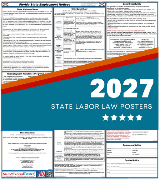Florida State Labor Law Poster 2027 - State and Federal Poster