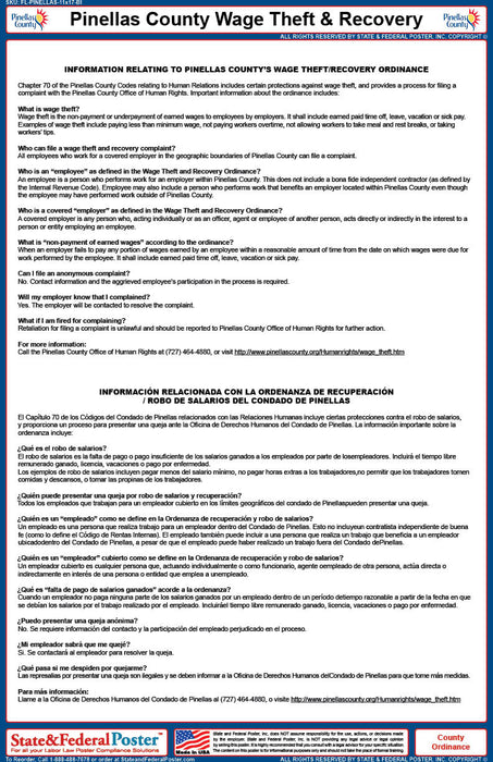 Digital Pinellas County Wage Theft Ordinance (Bilingual)