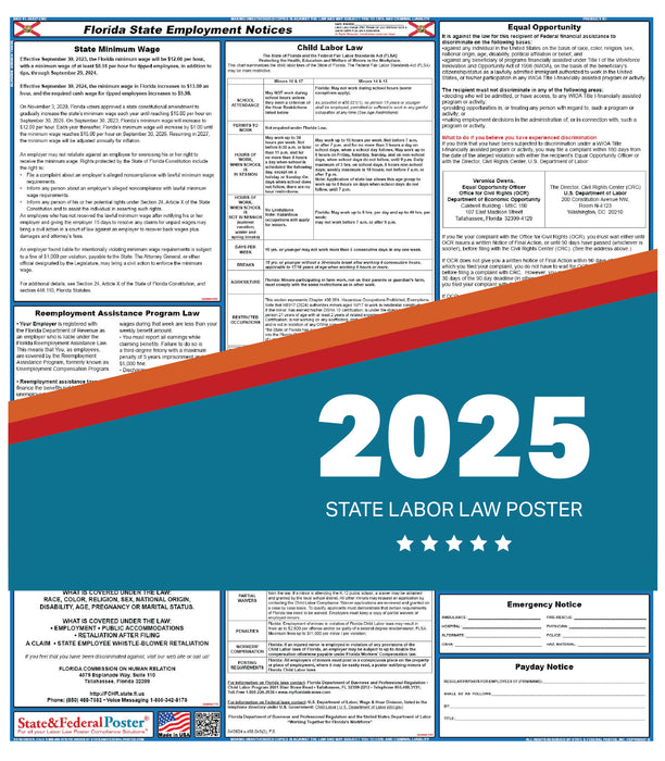 PREORDER - Florida State Labor Law Poster 2025