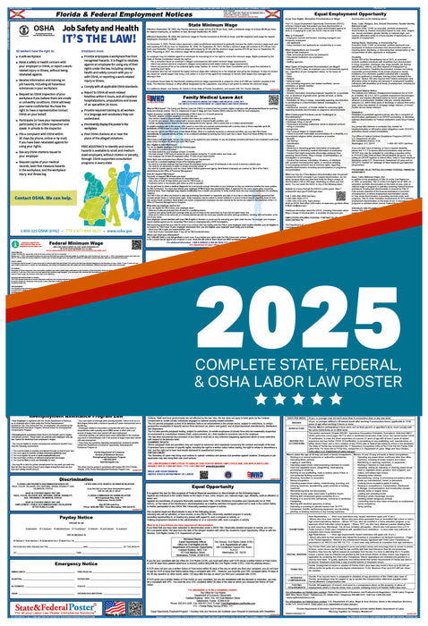 PREORDER - Florida State and Federal Labor Law Poster 2025