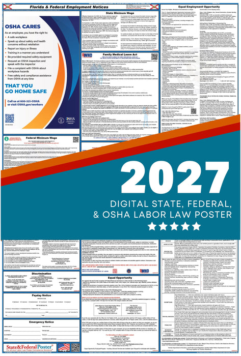 Digital Florida Labor Law Poster 2027 - State and Federal Poster