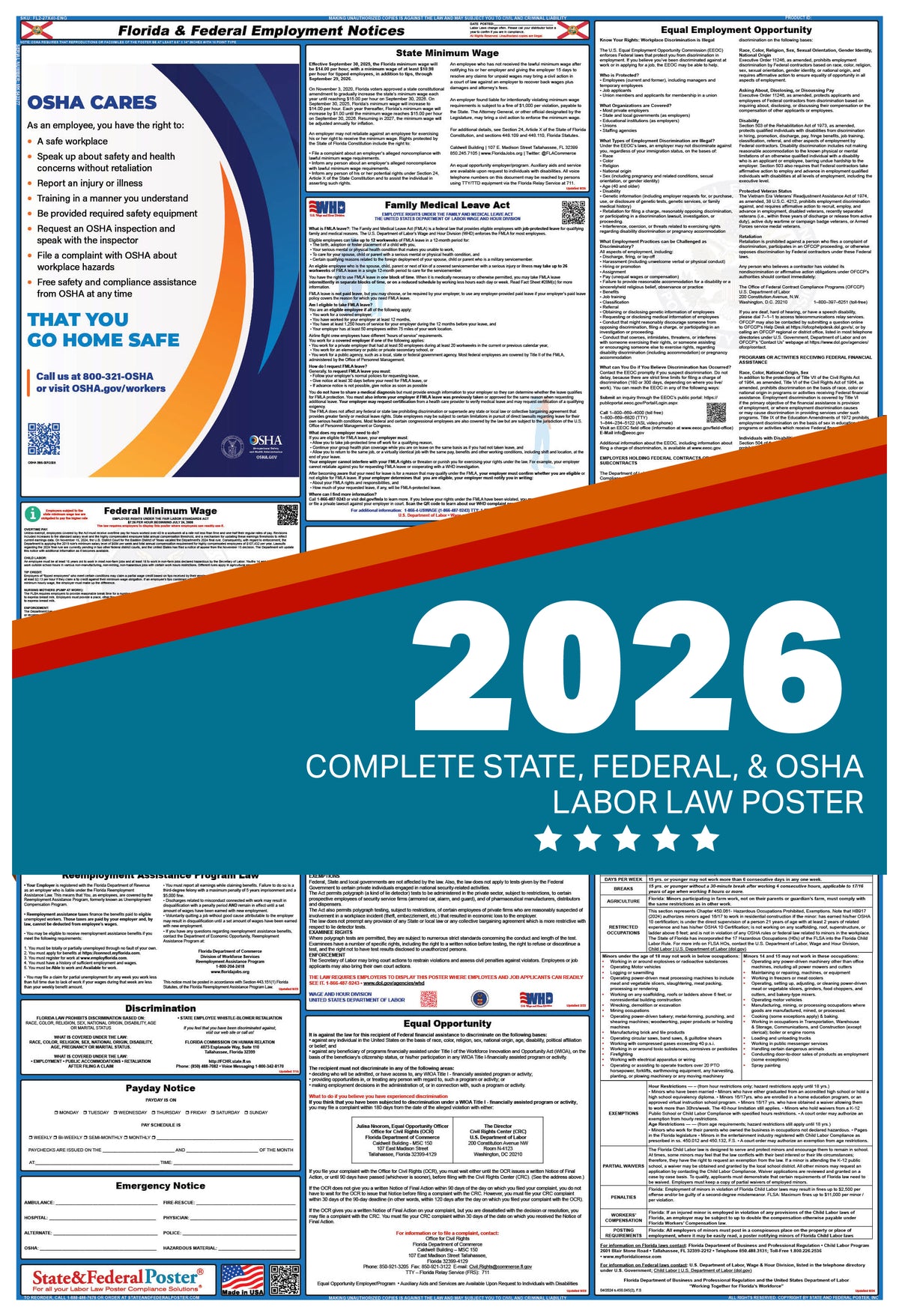 Florida Labor Law Poster 2026 — State and Federal Poster