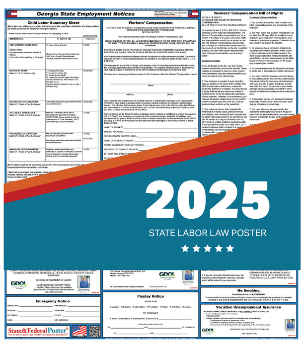 PREORDER - Georgia State Labor Law Poster 2025