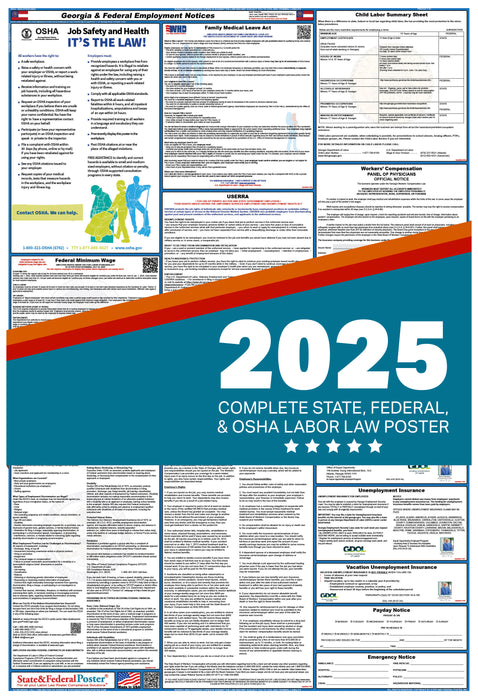 PREORDER - Georgia State and Federal Labor Law Poster 2025