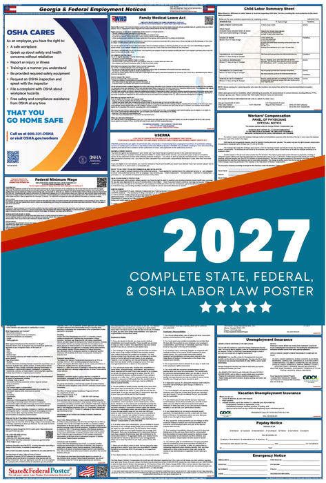 Georgia State and Federal Labor Law Poster 2027 - State and Federal Poster