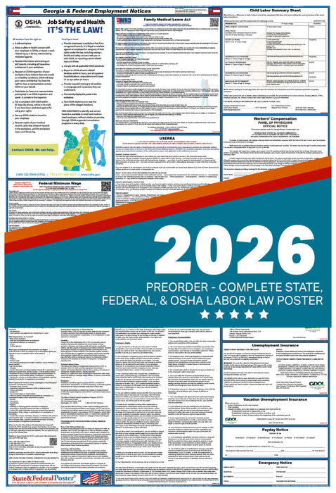 PREORDER - Digital Georgia Labor Law Poster 2026