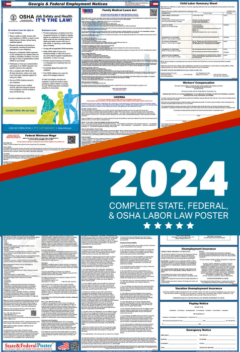 Georgia State and Federal Labor Law Poster 2024