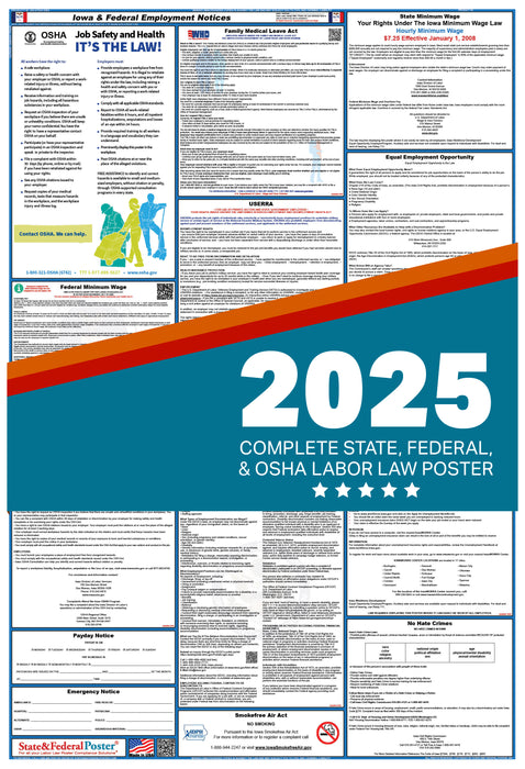 PREORDER - Iowa State and Federal Labor Law Poster 2025