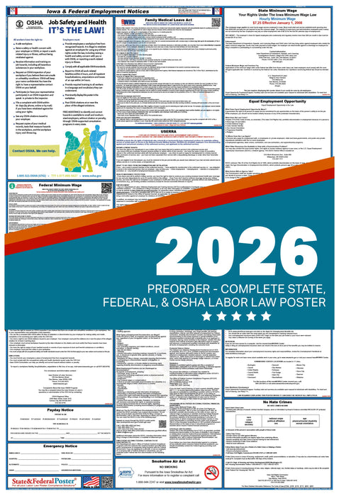 PREORDER - Digital Iowa Labor Law Poster 2026