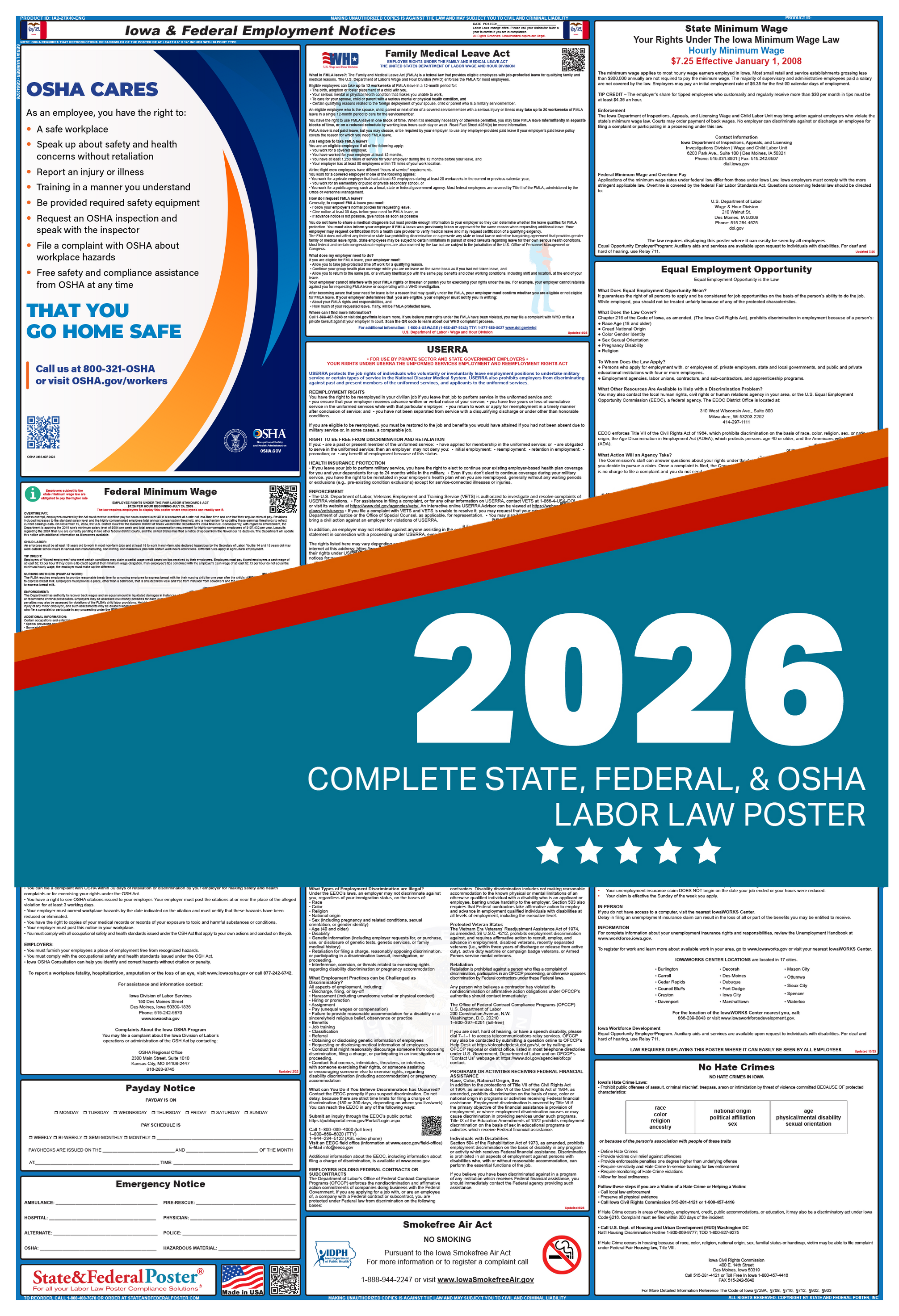 2026 Digital Labor Law Posters — State and Federal Poster