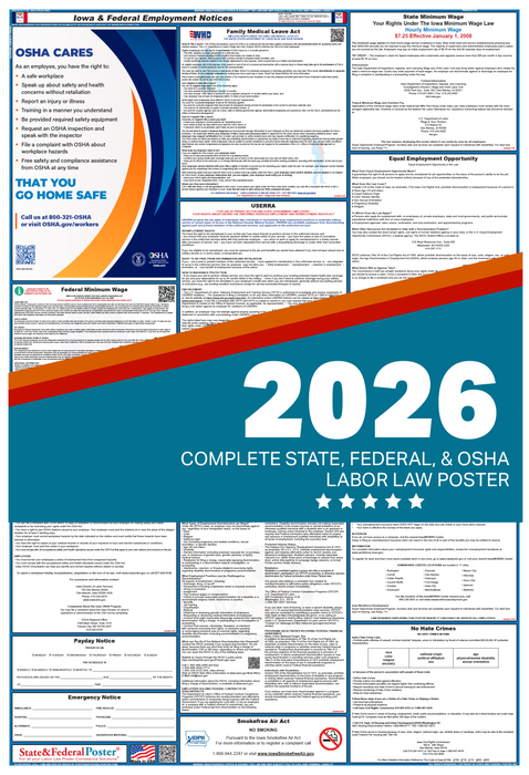 Digital Iowa Labor Law Poster 2026