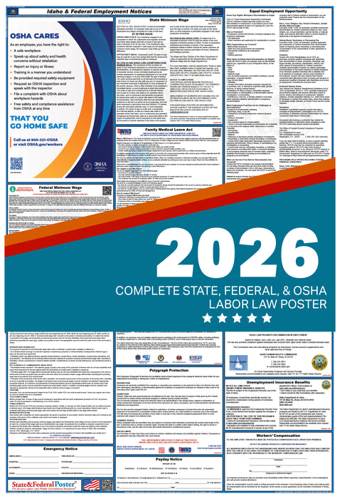 Idaho State and Federal Labor Law Poster 2026 - State and Federal Poster