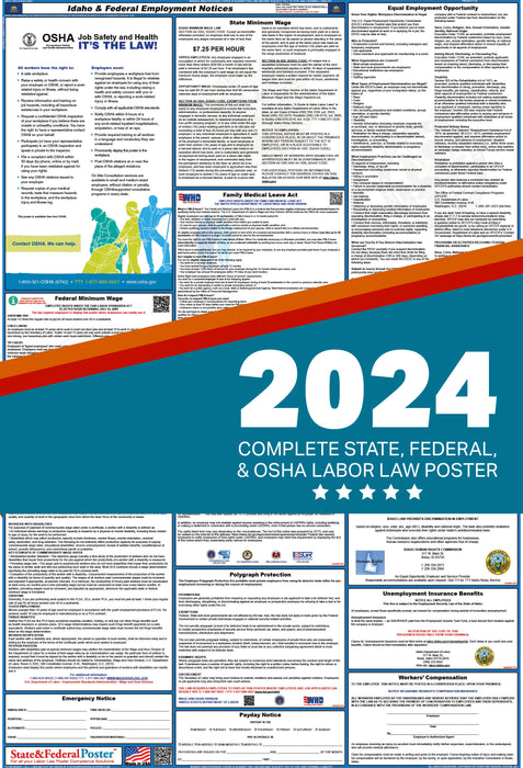Idaho State and Federal Labor Law Poster 2024