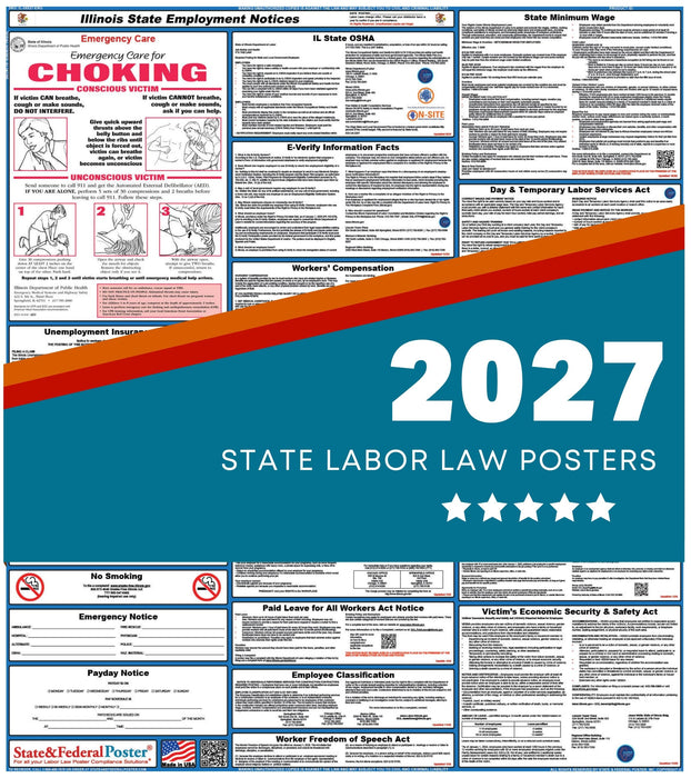 Illinois State Labor Law Poster 2027 - State and Federal Poster