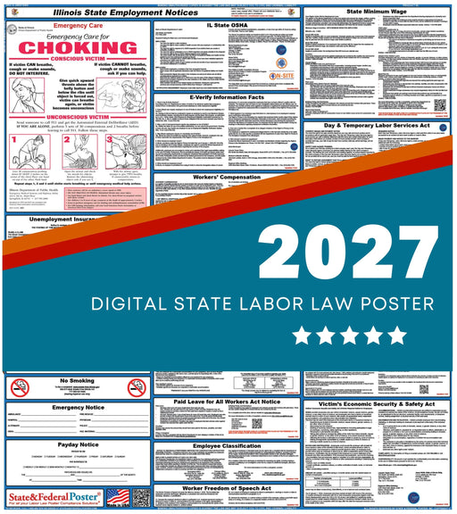 Illinois State Labor Law Poster 2027 - State and Federal Poster