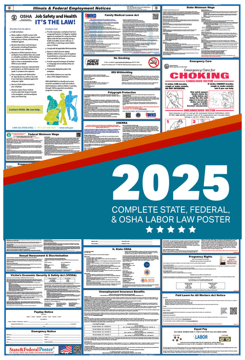 PREORDER - Illinois State and Federal Labor Law Poster 2025