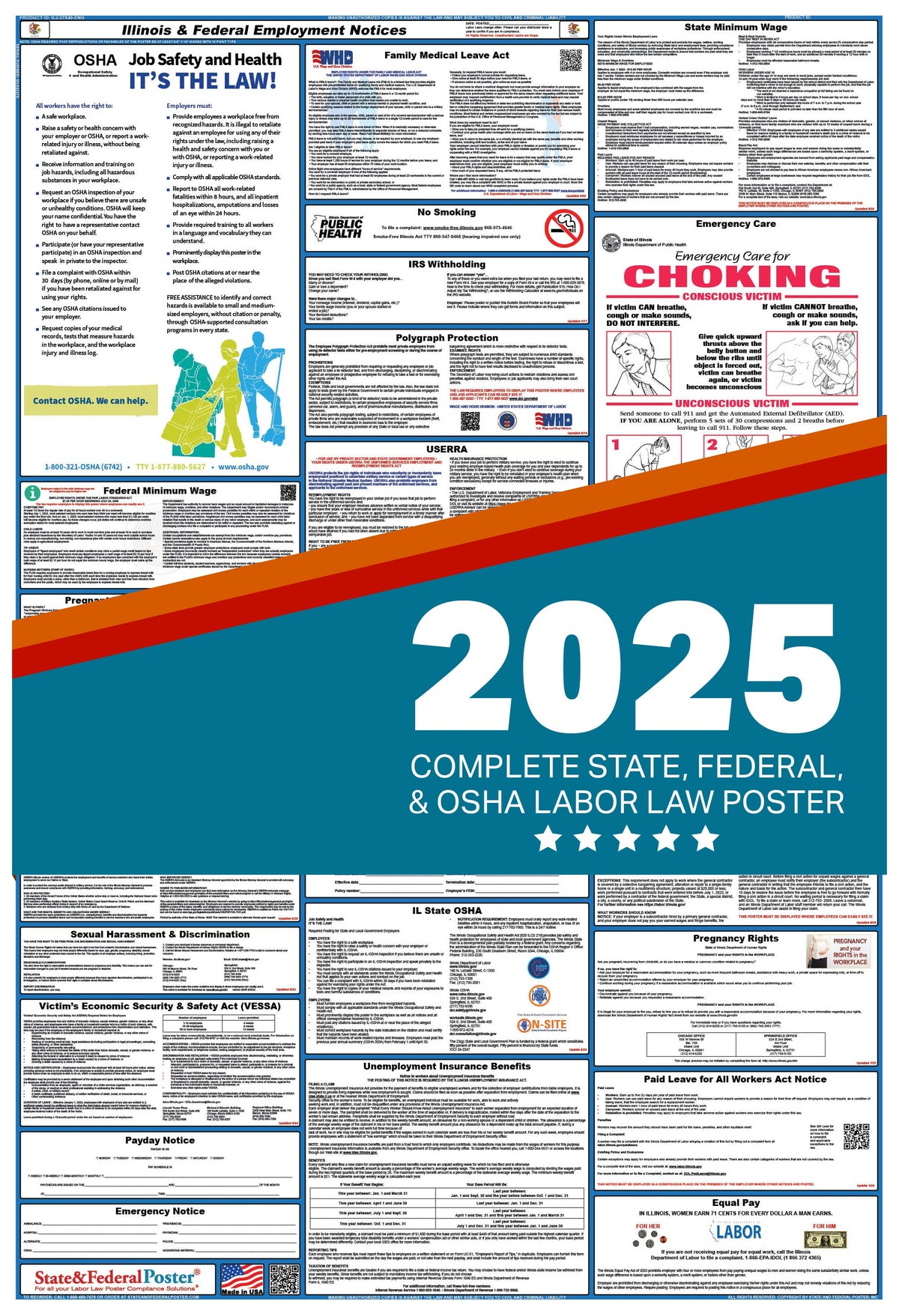 Illinois Digital Labor Law Poster 2025 — State and Federal Poster