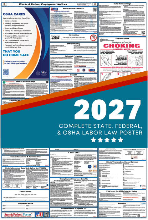 Illinois State and Federal Labor Law Poster 2027 - State and Federal Poster