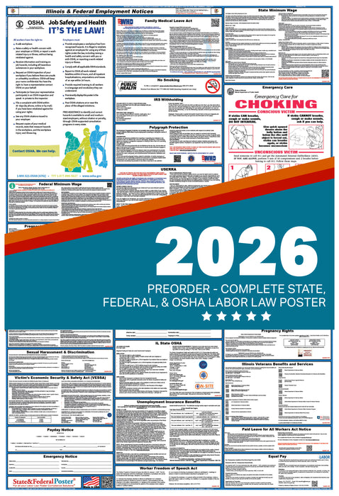 PREORDER - Illinois State and Federal Labor Law Poster 2026