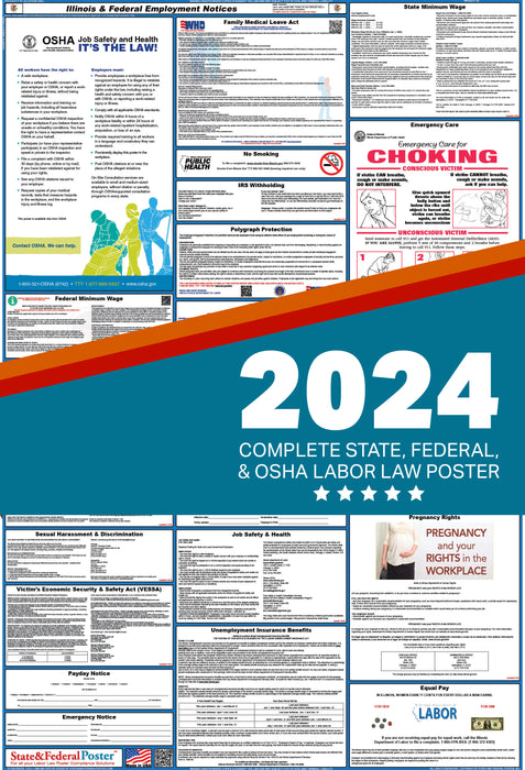 PREORDER - Illinois State and Federal Labor Law Poster 2024