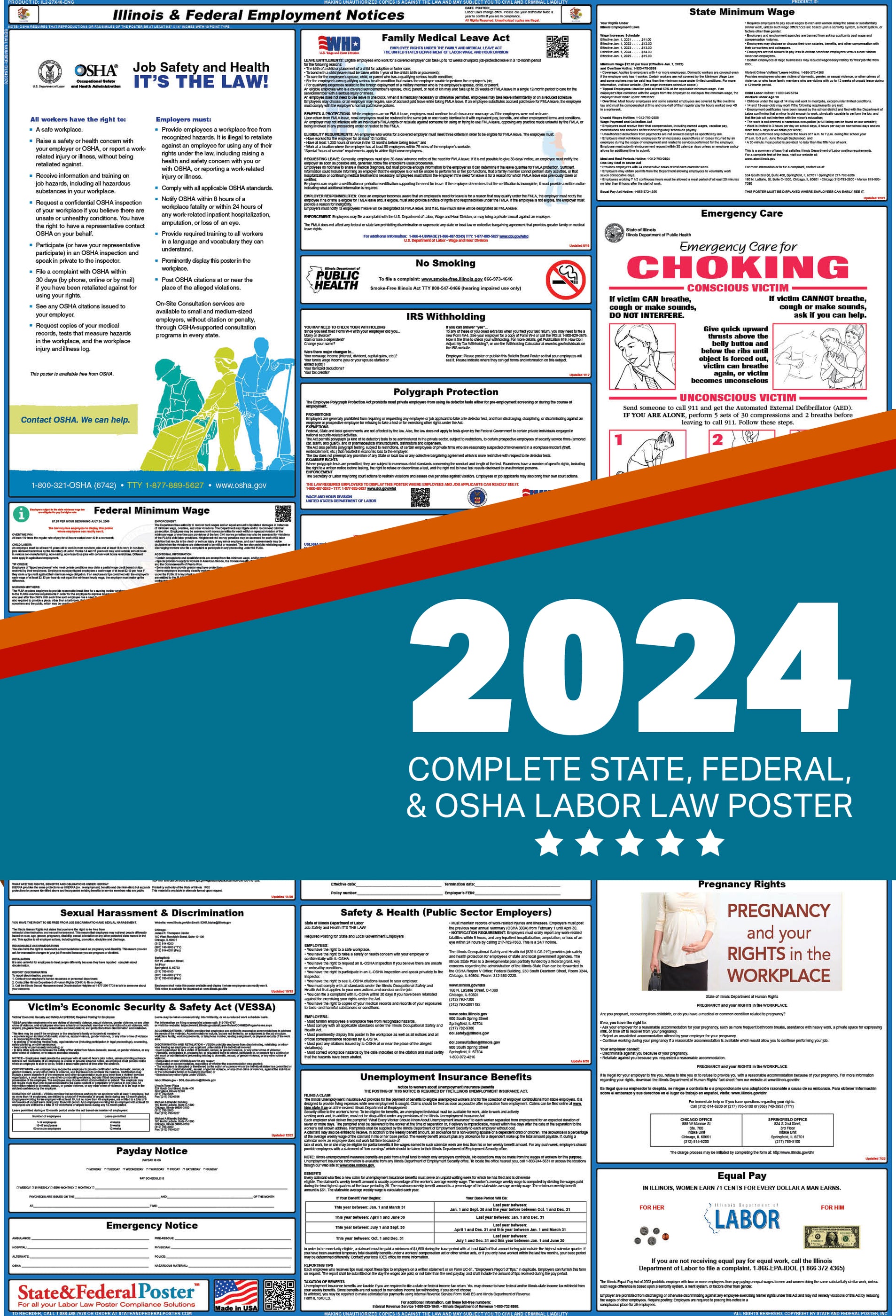 Illinois Digital Labor Law Poster 2025 โ State and Federal Poster