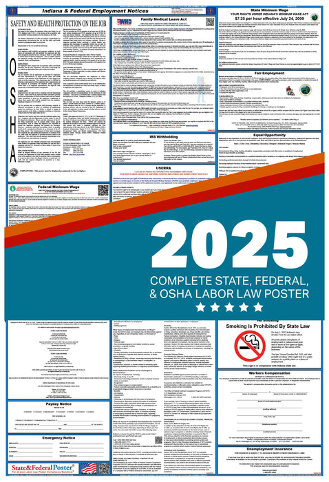 PREORDER - Indiana Digital Labor Law Poster 2025