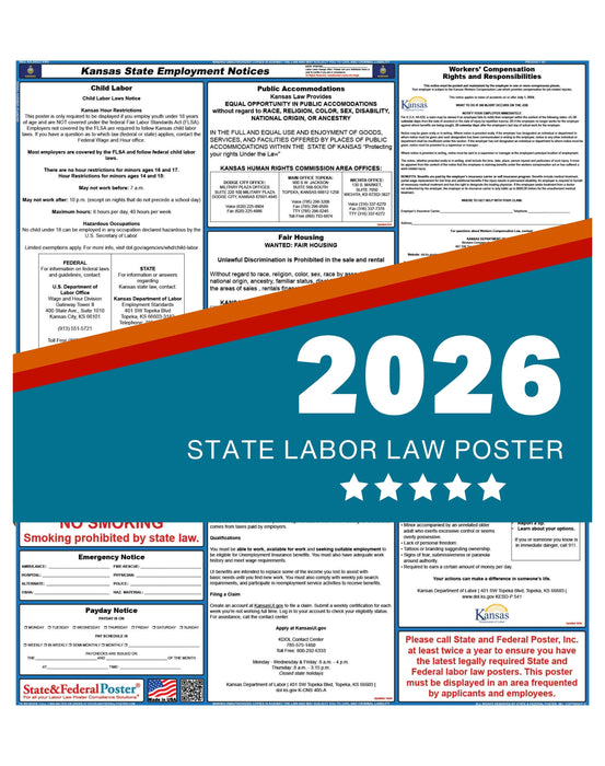 PREORDER - Kansas State Labor Law Poster 2026