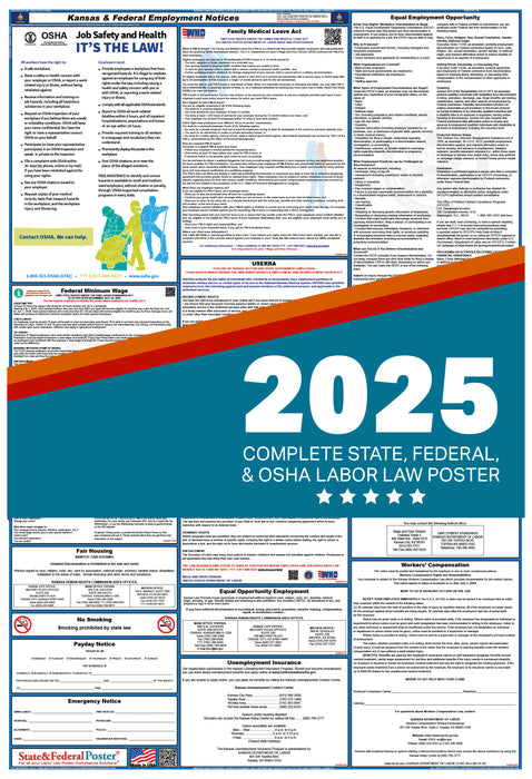 PREORDER - Kansas State and Federal Labor Law Poster 2025