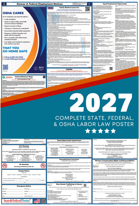 Kansas State and Federal Labor Law Poster 2027 - State and Federal Poster