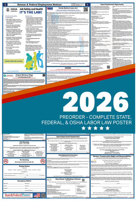 PREORDER - Kansas State and Federal Labor Law Poster 2026