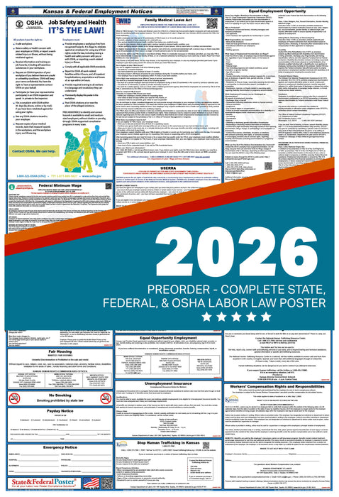 PREORDER - Digital Kansas Labor Law Poster 2026