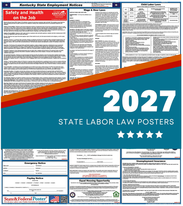Kentucky State Labor Law Poster 2027 - State and Federal Poster