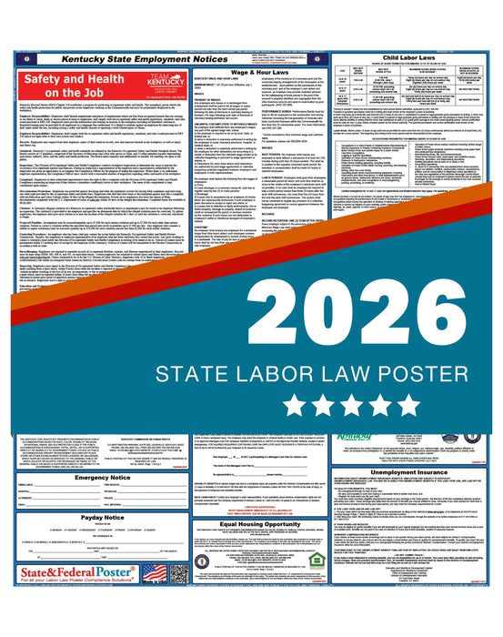 PREORDER - Kentucky State Labor Law Poster 2026