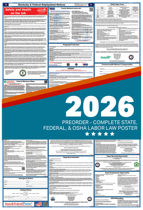 PREORDER - Kentucky State and Federal Labor Law Poster 2026