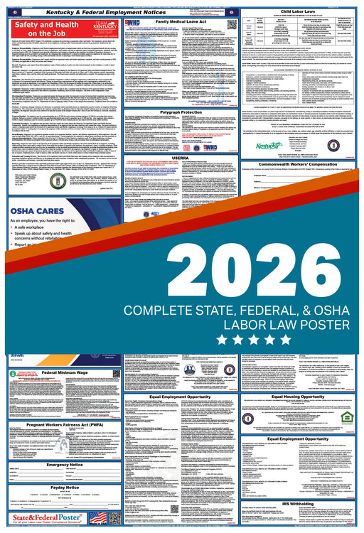 Kentucky State and Federal Labor Law Poster 2026 - State and Federal Poster