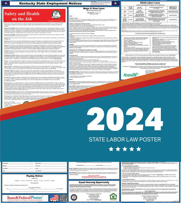 Kentucky State Labor Law Poster 2024